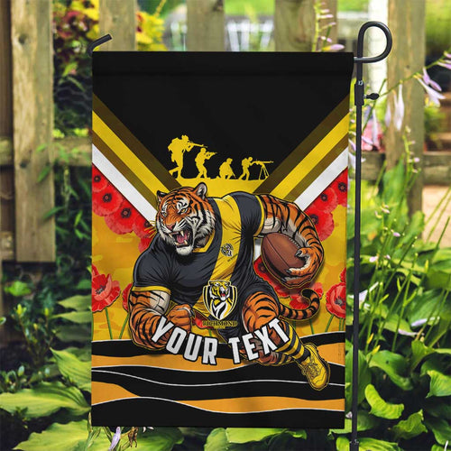 Personalised Richmond Tiger ANZAC Garden Flag Military Remembrance Australian Football Mascot Camouflage
