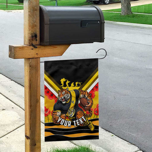 Personalised Richmond Tiger ANZAC Garden Flag Military Remembrance Australian Football Mascot Camouflage