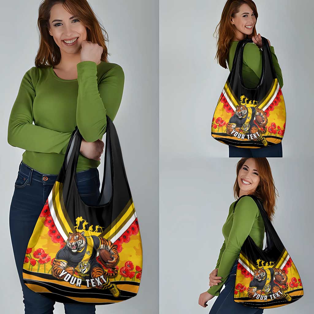 Personalised Richmond Tiger ANZAC Grocery Bag Military Remembrance Australian Football Mascot Camouflage