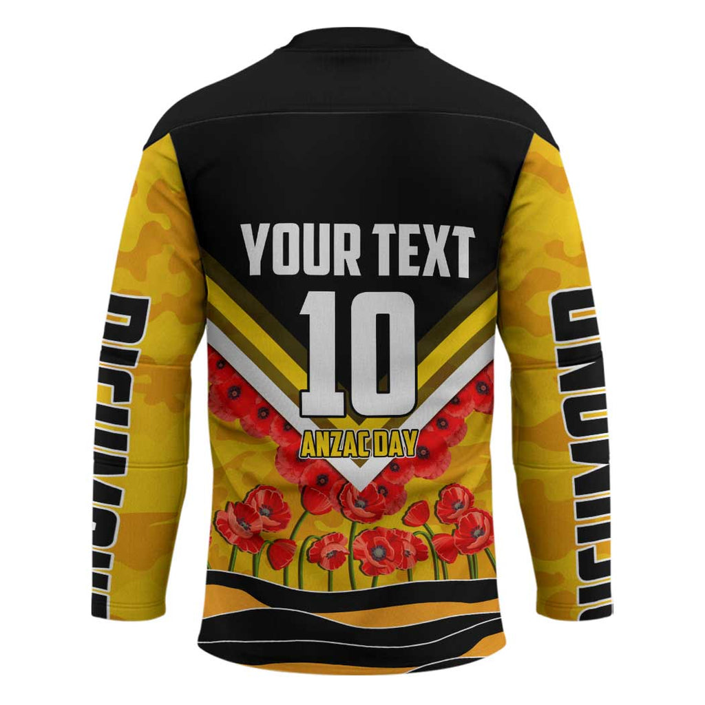 Personalised Richmond Tiger ANZAC Hockey Jersey Military Remembrance Australian Football Mascot Camouflage