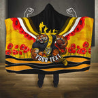 Personalised Richmond Tiger ANZAC Hooded Blanket Military Remembrance Australian Football Mascot Camouflage