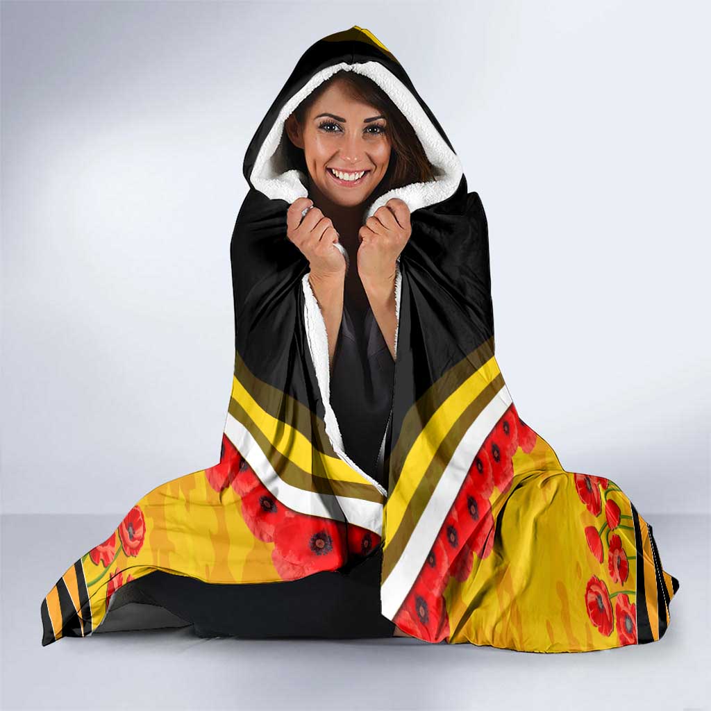 Personalised Richmond Tiger ANZAC Hooded Blanket Military Remembrance Australian Football Mascot Camouflage