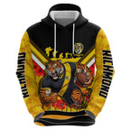 Personalised Richmond Tiger ANZAC Hoodie Military Remembrance Australian Football Mascot Camouflage