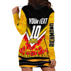 Personalised Richmond Tiger ANZAC Hoodie Dress Military Remembrance Australian Football Mascot Camouflage