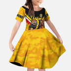 Personalised Richmond Tiger ANZAC Kid Short Sleeve Dress Military Remembrance Australian Football Mascot Camouflage