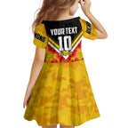 Personalised Richmond Tiger ANZAC Kid Short Sleeve Dress Military Remembrance Australian Football Mascot Camouflage