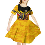 Personalised Richmond Tiger ANZAC Kid Short Sleeve Dress Military Remembrance Australian Football Mascot Camouflage