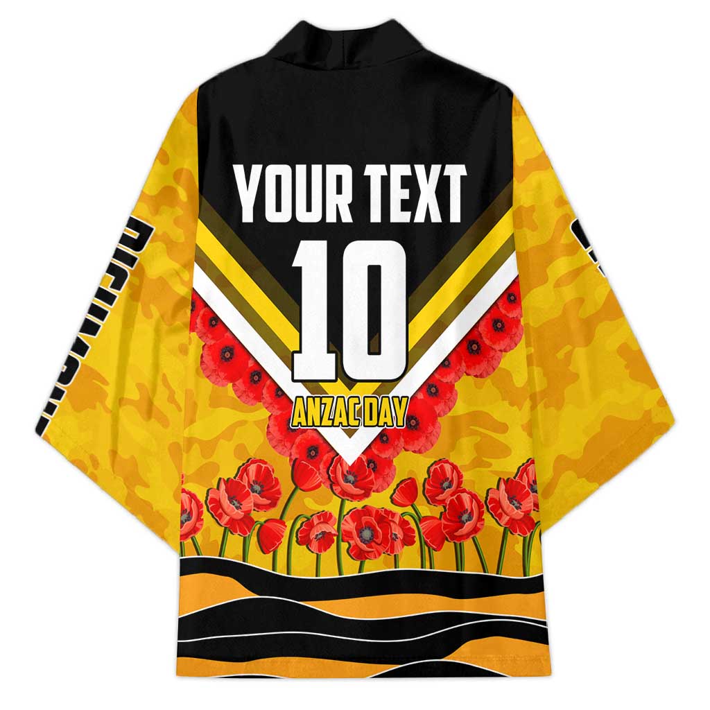 Personalised Richmond Tiger ANZAC Kimono Military Remembrance Australian Football Mascot Camouflage