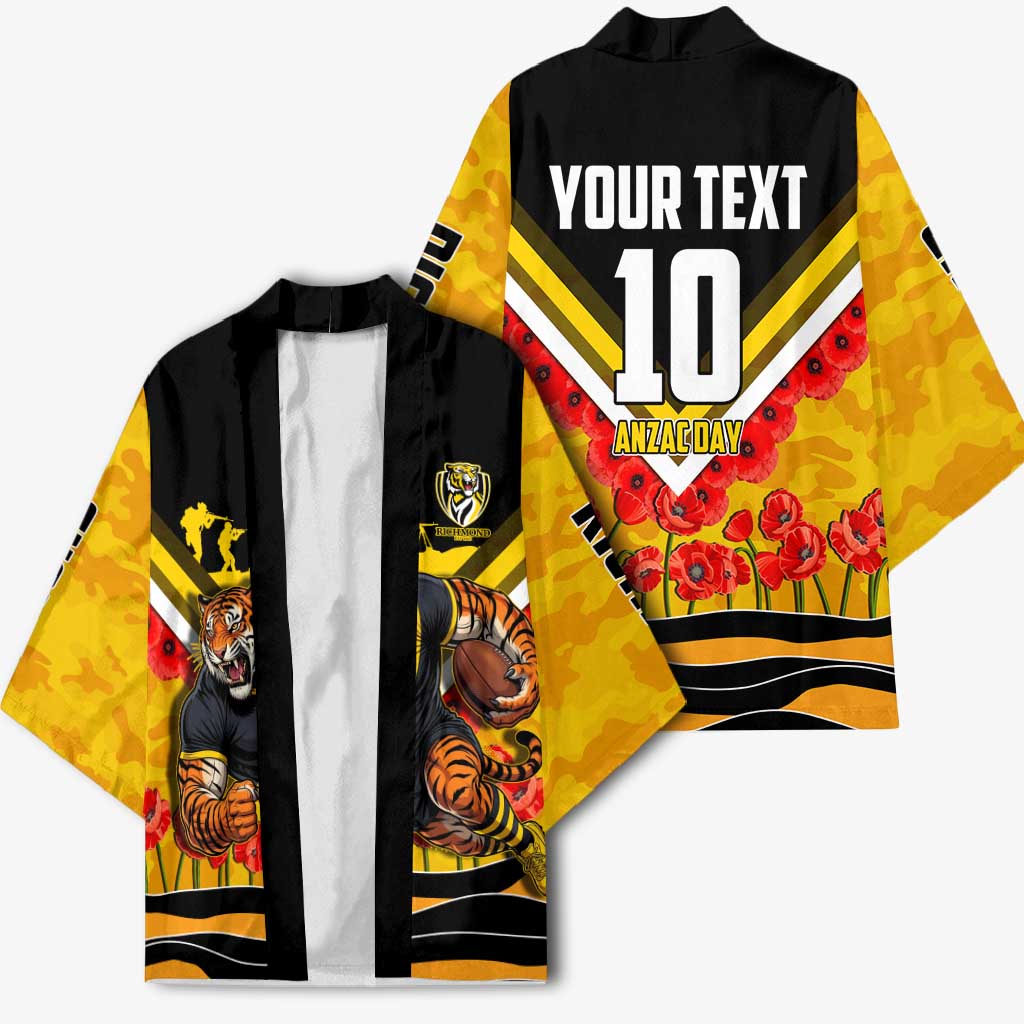 Personalised Richmond Tiger ANZAC Kimono Military Remembrance Australian Football Mascot Camouflage