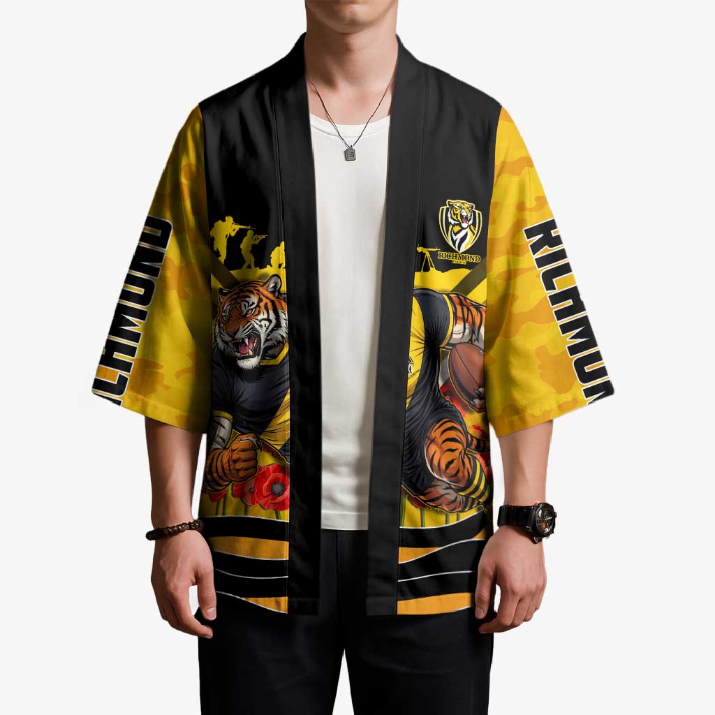 Personalised Richmond Tiger ANZAC Kimono Military Remembrance Australian Football Mascot Camouflage