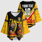 Personalised Richmond Tiger ANZAC Kimono Sleeve Blouse Military Remembrance Australian Football Mascot Camouflage
