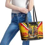 Personalised Richmond Tiger ANZAC Leather Tote Bag Military Remembrance Australian Football Mascot Camouflage