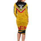 Personalised Richmond Tiger ANZAC Long Sleeve Bodycon Dress Military Remembrance Australian Football Mascot Camouflage