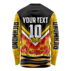 Personalised Richmond Tiger ANZAC Long Sleeve Shirt Military Remembrance Australian Football Mascot Camouflage