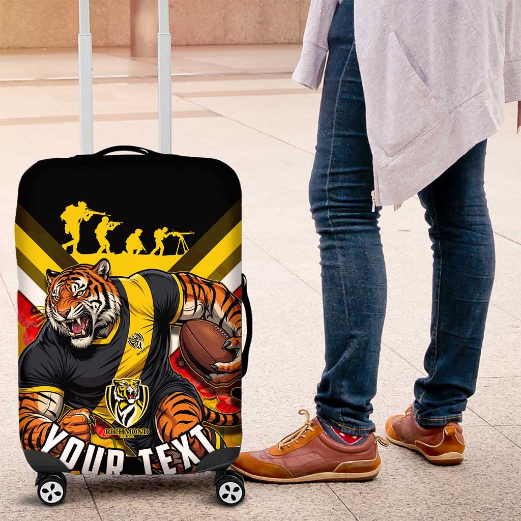 Personalised Richmond Tiger ANZAC Luggage Cover Military Remembrance Australian Football Mascot Camouflage
