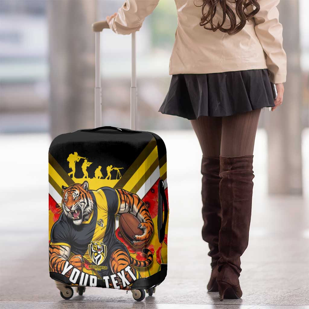 Personalised Richmond Tiger ANZAC Luggage Cover Military Remembrance Australian Football Mascot Camouflage