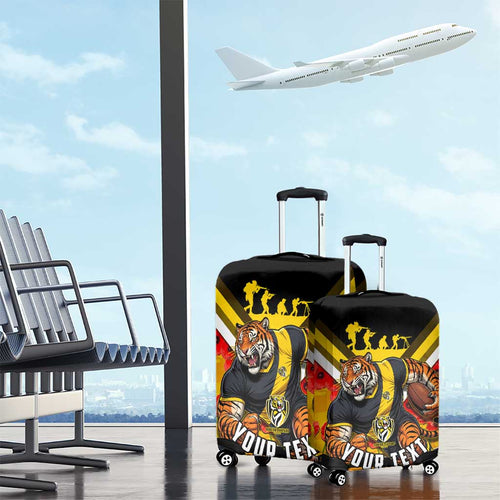 Personalised Richmond Tiger ANZAC Luggage Cover Military Remembrance Australian Football Mascot Camouflage
