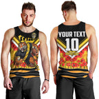 Personalised Richmond Tiger ANZAC Men Tank Top Military Remembrance Australian Football Mascot Camouflage