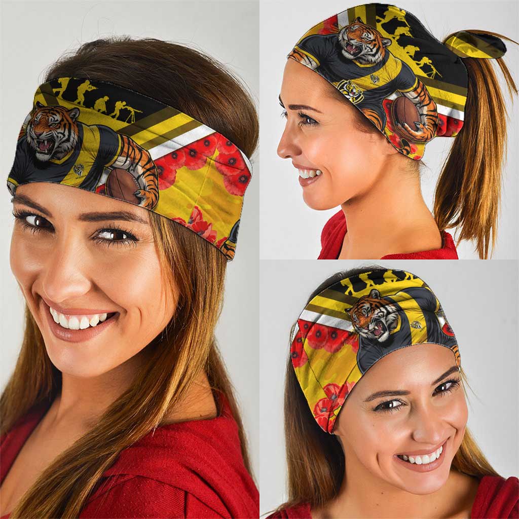 Personalised Richmond Tiger ANZAC Neck Gaiter Military Remembrance Australian Football Mascot Camouflage