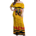 Personalised Richmond Tiger ANZAC Off Shoulder Maxi Dress Military Remembrance Australian Football Mascot Camouflage