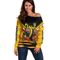 Personalised Richmond Tiger ANZAC Off Shoulder Sweater Military Remembrance Australian Football Mascot Camouflage