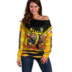 Personalised Richmond Tiger ANZAC Off Shoulder Sweater Military Remembrance Australian Football Mascot Camouflage