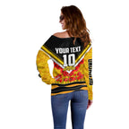 Personalised Richmond Tiger ANZAC Off Shoulder Sweater Military Remembrance Australian Football Mascot Camouflage