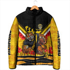 Personalised Richmond Tiger ANZAC Padded Jacket Military Remembrance Australian Football Mascot Camouflage