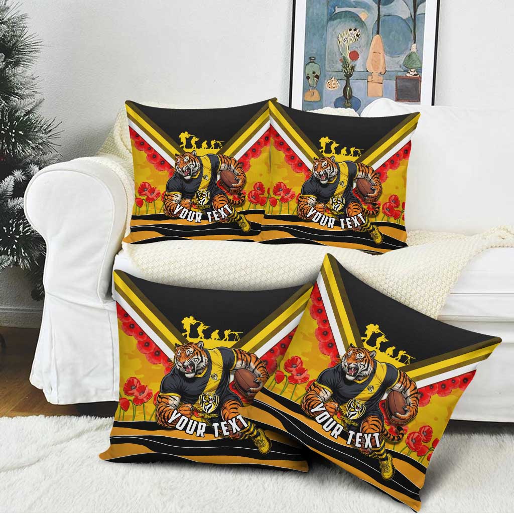 Personalised Richmond Tiger ANZAC Pillow Cover Military Remembrance Australian Football Mascot Camouflage