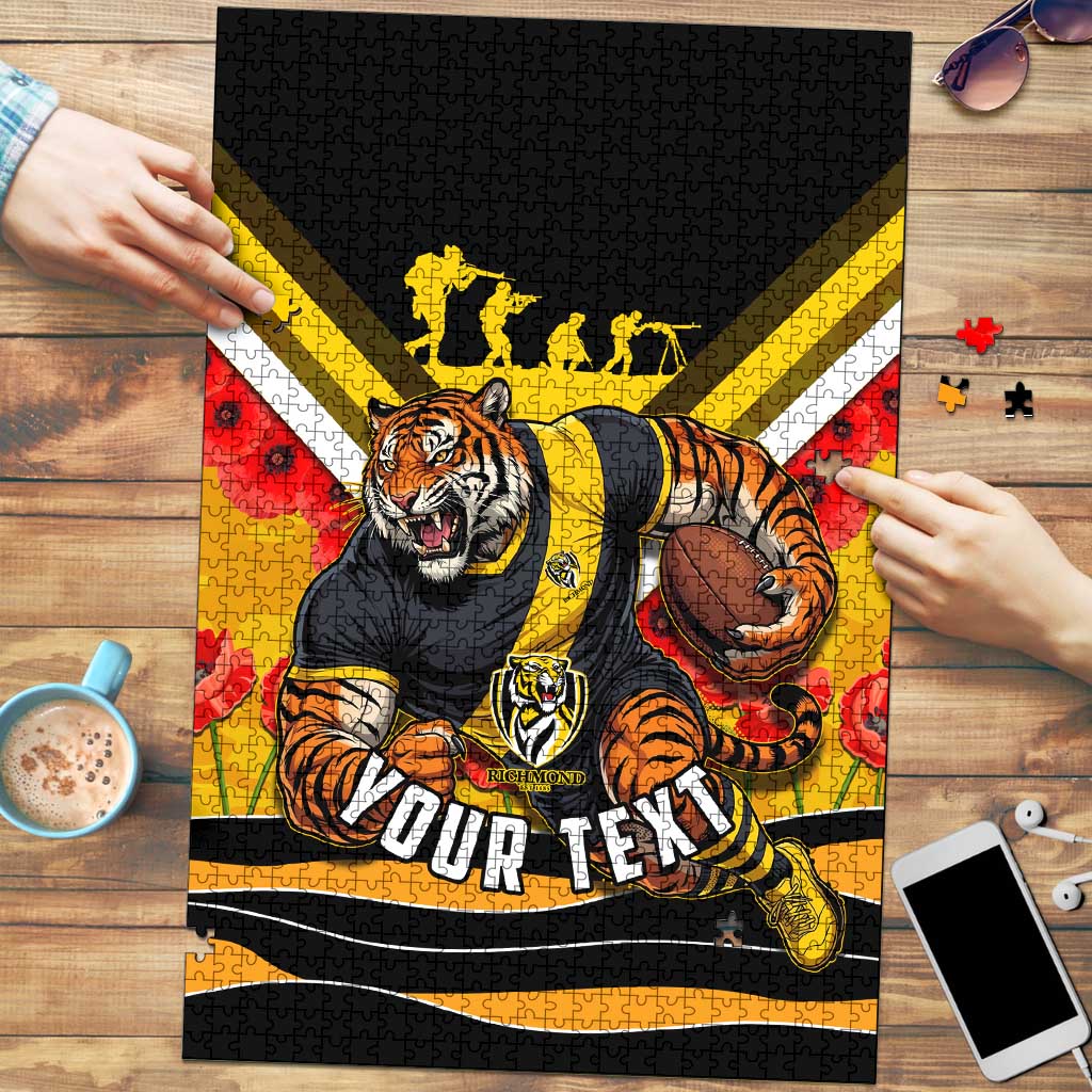 Personalised Richmond Tiger ANZAC Puzzle Military Remembrance Australian Football Mascot Camouflage