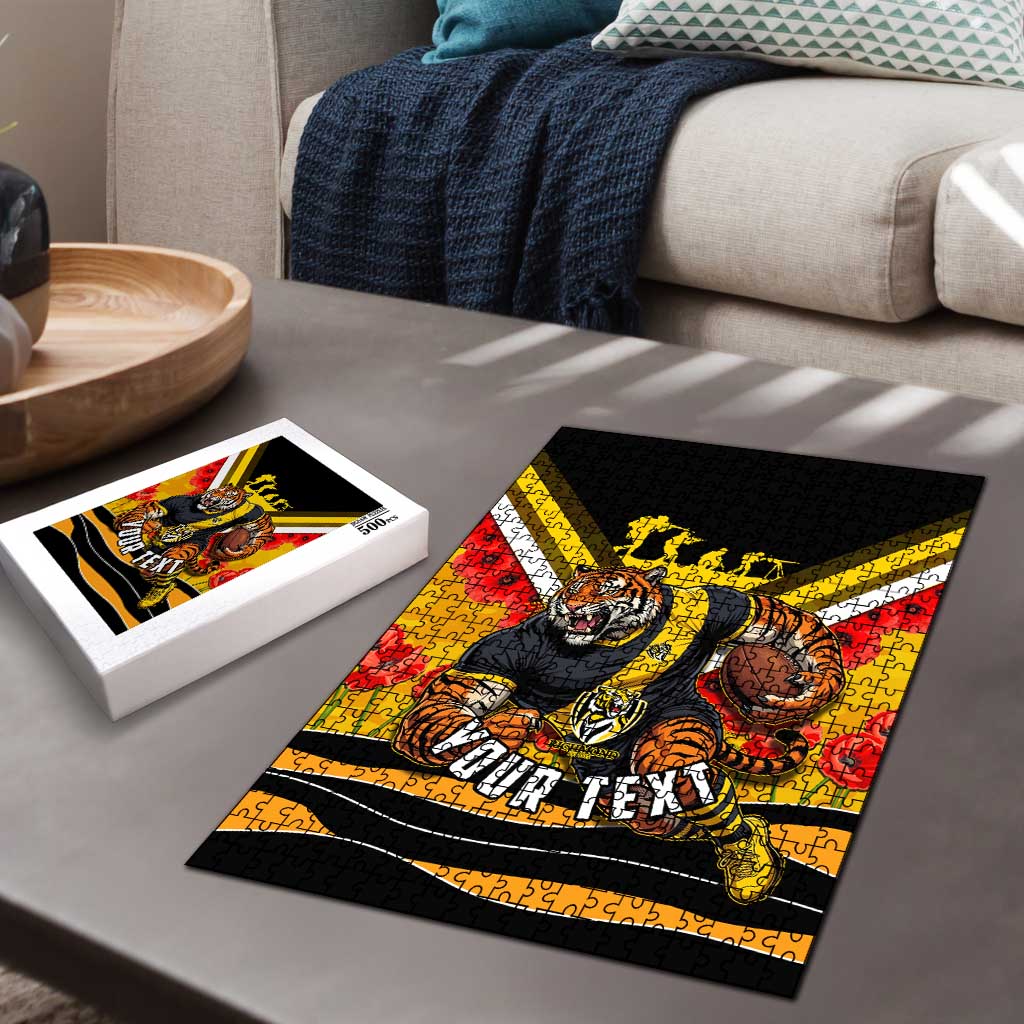 Personalised Richmond Tiger ANZAC Puzzle Military Remembrance Australian Football Mascot Camouflage