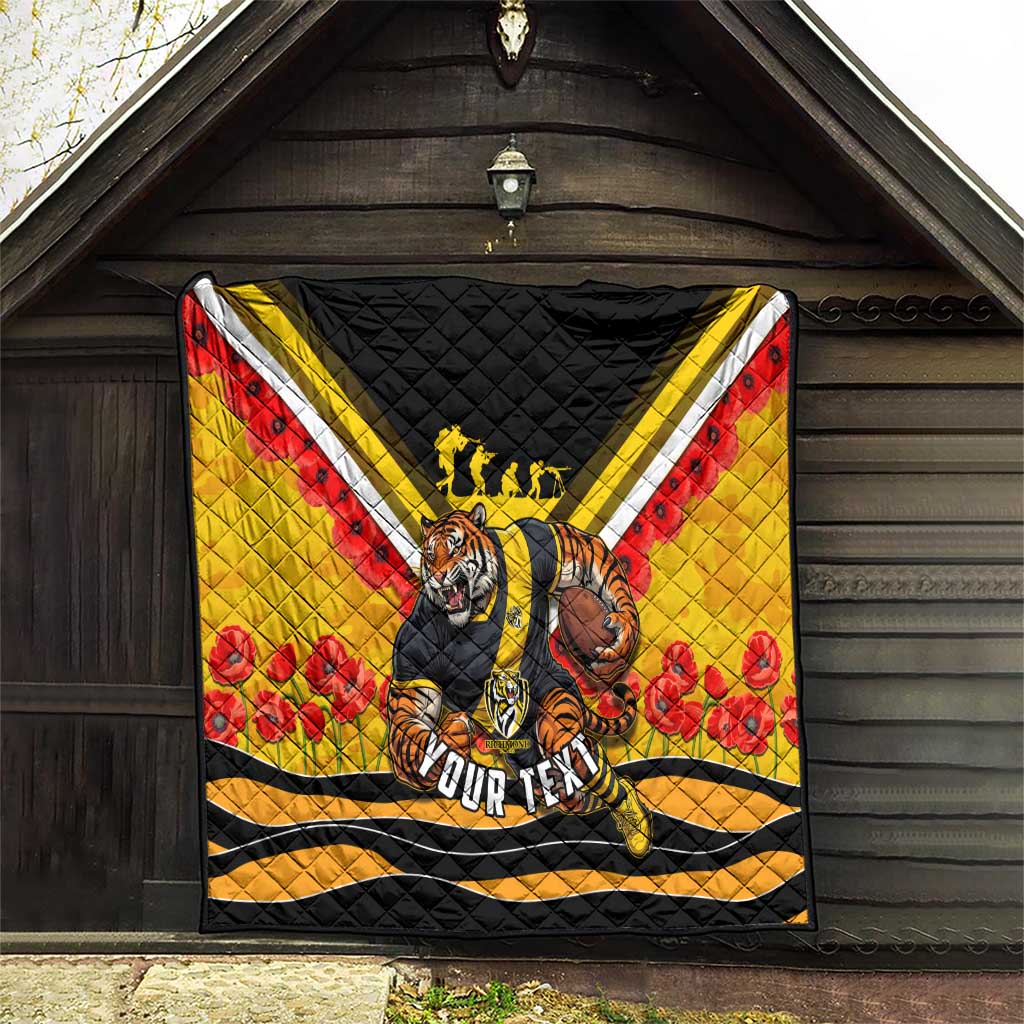 Personalised Richmond Tiger ANZAC Quilt Military Remembrance Australian Football Mascot Camouflage