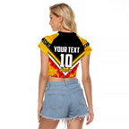 Personalised Richmond Tiger ANZAC Raglan Cropped T Shirt Military Remembrance Australian Football Mascot Camouflage