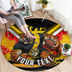 Personalised Richmond Tiger ANZAC Round Carpet Military Remembrance Australian Football Mascot Camouflage
