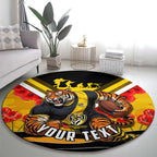 Personalised Richmond Tiger ANZAC Round Carpet Military Remembrance Australian Football Mascot Camouflage