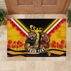 Personalised Richmond Tiger ANZAC Rubber Doormat Military Remembrance Australian Football Mascot Camouflage