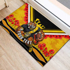 Personalised Richmond Tiger ANZAC Rubber Doormat Military Remembrance Australian Football Mascot Camouflage
