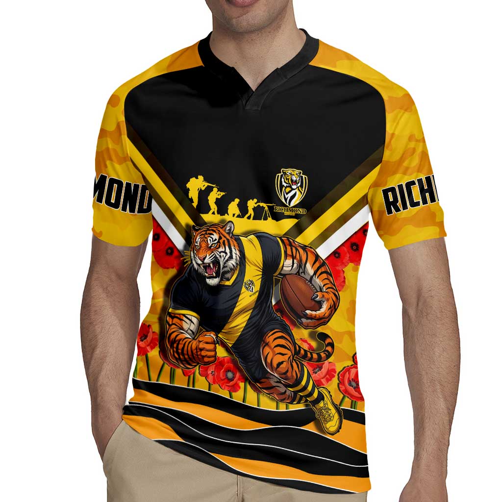 Personalised Richmond Tiger ANZAC Rugby Jersey Military Remembrance Australian Football Mascot Camouflage