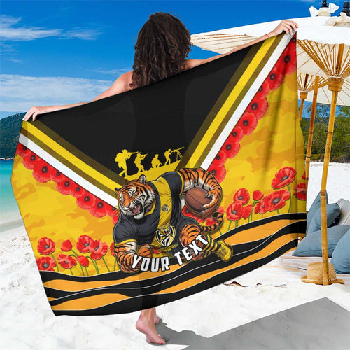 Personalised Richmond Tiger ANZAC Sarong Military Remembrance Australian Football Mascot Camouflage