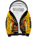 Personalised Richmond Tiger ANZAC Sherpa Hoodie Military Remembrance Australian Football Mascot Camouflage