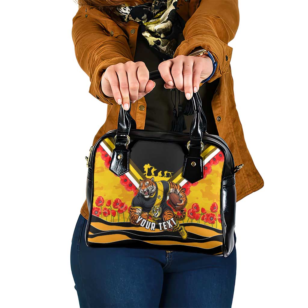 Personalised Richmond Tiger ANZAC Shoulder Handbag Military Remembrance Australian Football Mascot Camouflage