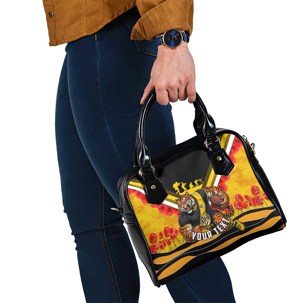 Personalised Richmond Tiger ANZAC Shoulder Handbag Military Remembrance Australian Football Mascot Camouflage