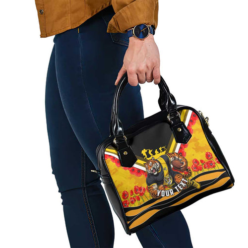 Personalised Richmond Tiger ANZAC Shoulder Handbag Military Remembrance Australian Football Mascot Camouflage