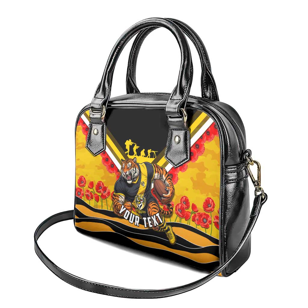 Personalised Richmond Tiger ANZAC Shoulder Handbag Military Remembrance Australian Football Mascot Camouflage