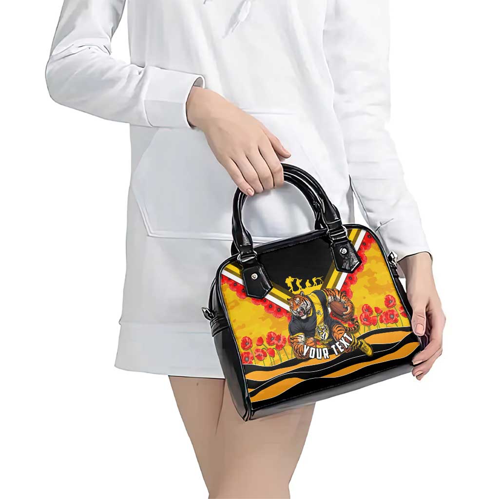 Personalised Richmond Tiger ANZAC Shoulder Handbag Military Remembrance Australian Football Mascot Camouflage