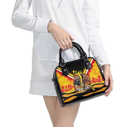 Personalised Richmond Tiger ANZAC Shoulder Handbag Military Remembrance Australian Football Mascot Camouflage