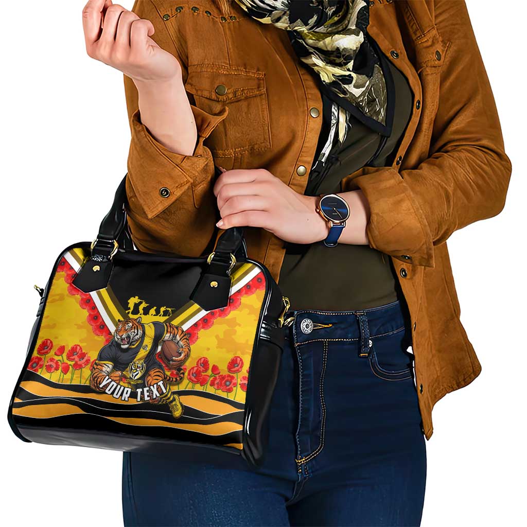 Personalised Richmond Tiger ANZAC Shoulder Handbag Military Remembrance Australian Football Mascot Camouflage