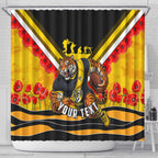 Personalised Richmond Tiger ANZAC Shower Curtain Military Remembrance Australian Football Mascot Camouflage