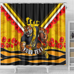 Personalised Richmond Tiger ANZAC Shower Curtain Military Remembrance Australian Football Mascot Camouflage