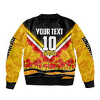 Personalised Richmond Tiger ANZAC Sleeve Zip Bomber Jacket Military Remembrance Australian Football Mascot Camouflage